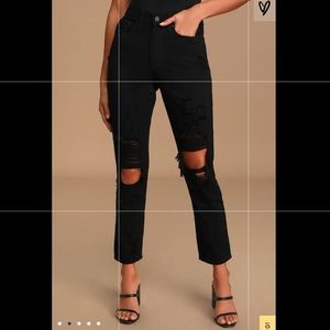 Lulus Tear it Up Black Girlfriend Jeans